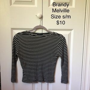 Brandy Melville Cut Stripped Top